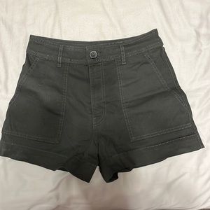 Dark Green Jean Shorts